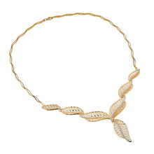 22K Gold Leaf Necklace Diamonds