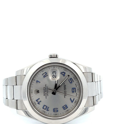 Mens Rolex Datejust II Rhodium Concentric Dial Automatic 116300