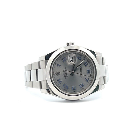 Mens Rolex Datejust II Rhodium Concentric Dial Automatic 116300