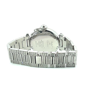 Womens Cartier Pasha Steel Automatic Diamonds