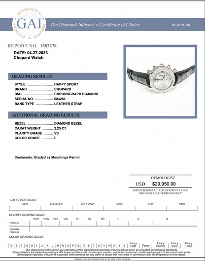 Womens Chopard Happy Sport Chronograph XL Diamonds