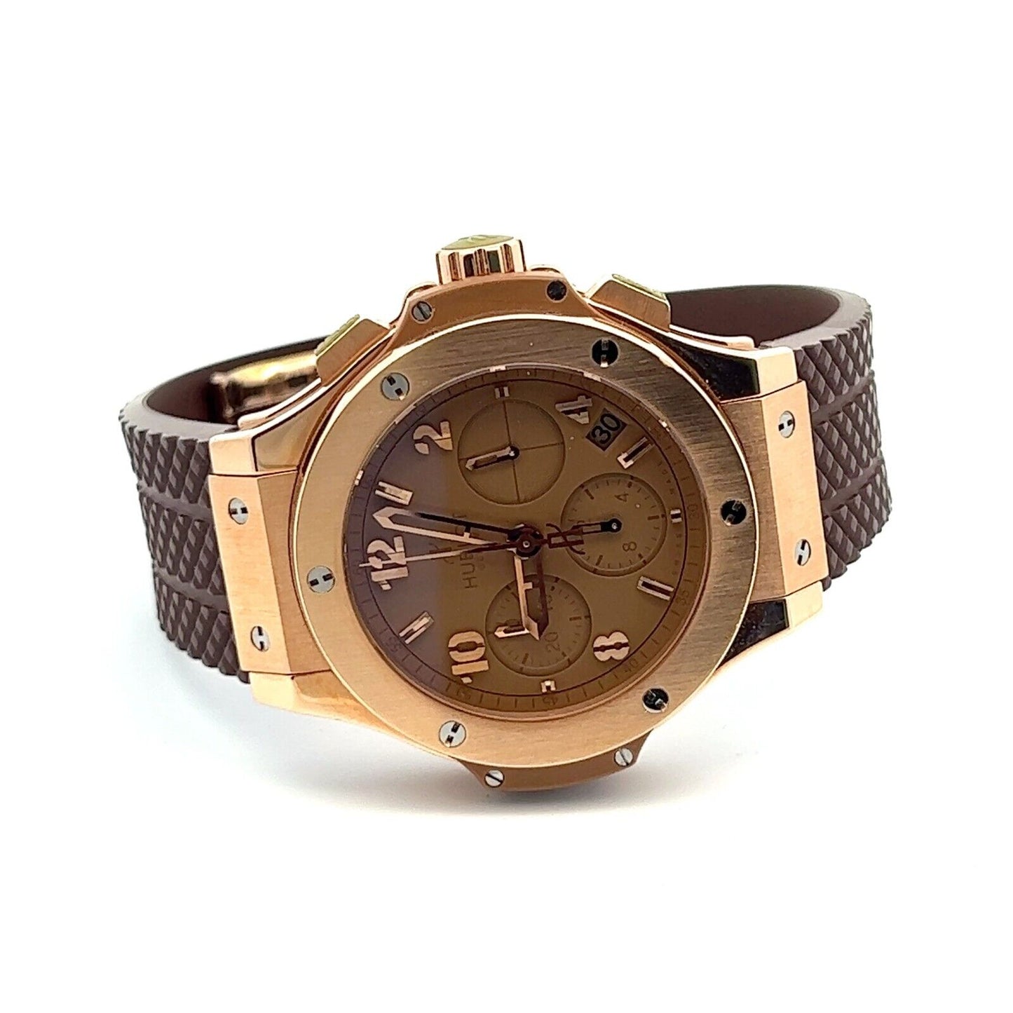 Mens Hublot Big Bang 18K Gold Automatic Chronograph RARE