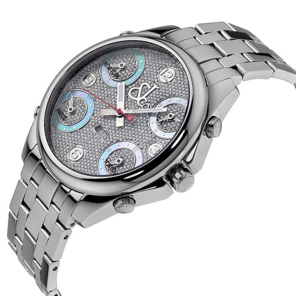New Mens Jacob & Co. JC 47mm Five 5 Time Zone Stainless Steel Diamonds