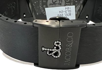 New Mens Jacob & Co. Grand Five 5 Time Zone Carbon Fiber Diamonds