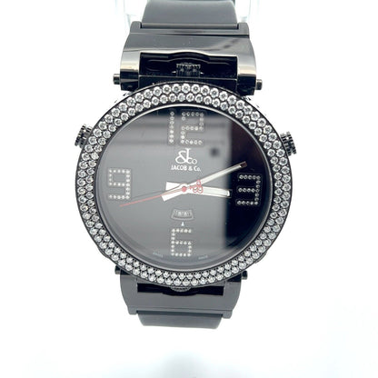 Mens Jacob & Co. Monster Five 5 Time Zone Stainless Steel Diamonds Rare