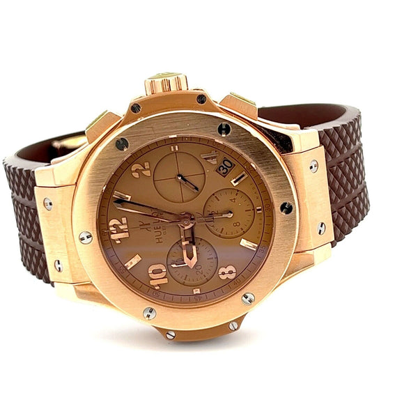 Mens Hublot Big Bang 18K Gold Automatic Chronograph RARE