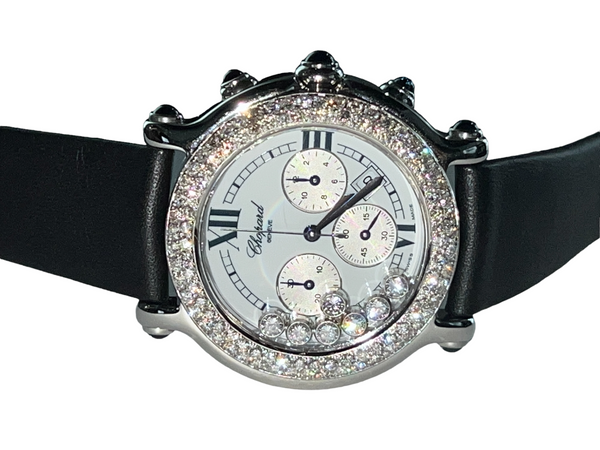 Womens Chopard Happy Sport Chronograph XL Diamonds