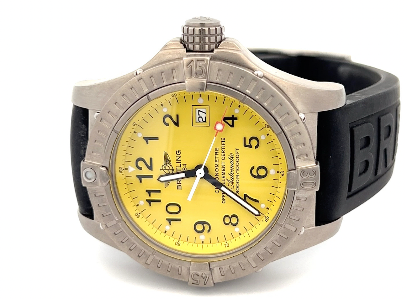 Mens Breitling Avenger Seawolf Automatic Yellow Rare