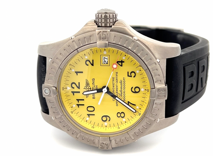 Mens Breitling Avenger Seawolf Automatic Yellow Rare