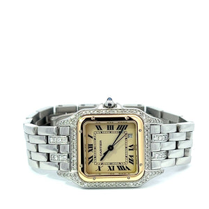 Womens Cartier Panther Panthere 18K Gold Midsize Diamonds