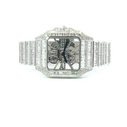 Mens Cartier Santos De Cartier Skeleton 18K Gold Chandelier Diamonds