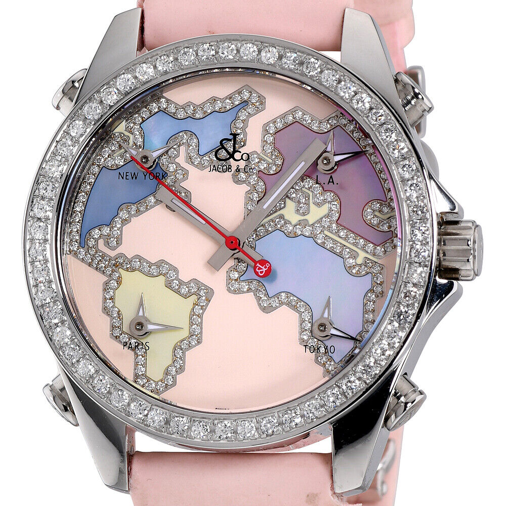 Womens Jacob & Co. World 5 Five Time Zone World Is Yours Diamonds
