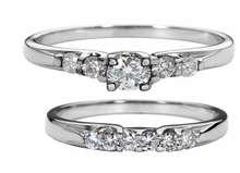 Gold Ring Wedding / Engagement Set Diamonds