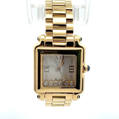 Womens Chopard Happy Sport 18k Gold Diamonds