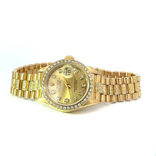Womens Rolex Datejust President 18K Yellow Gold Diamonds