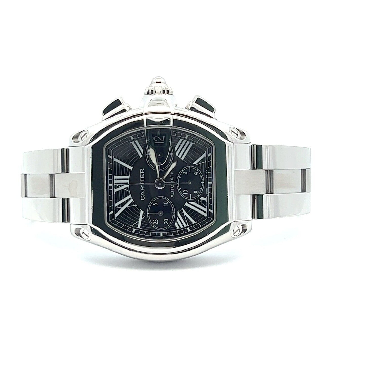 Mens Cartier Roadster XL Chrono Chronograph Stainless Steel Automatic