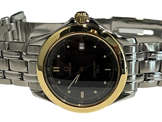 Mens Omega Seamaster Date 18K Gold