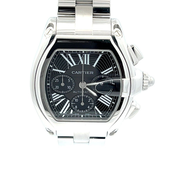 Mens Cartier Roadster XL Chrono Chronograph Stainless Steel Automatic