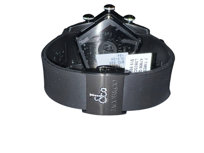 New Mens Jacob & Co. Grand Five 5 Time Zone Carbon Fiber Diamonds