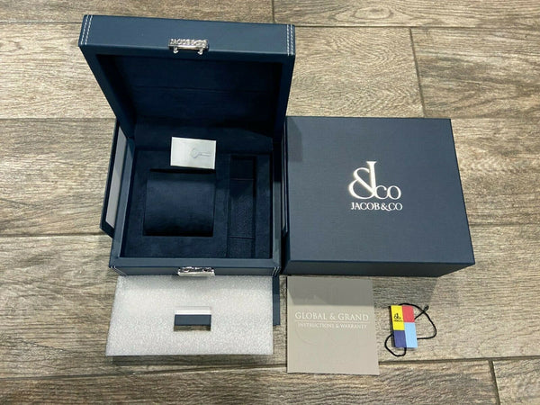 New Mens Jacob & Co. Grand Five 5 Time Zone Carbon Fiber Diamonds