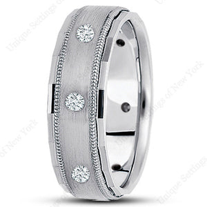 Mens Classic Diamond Wedding Band  - DBM1161-7-RD