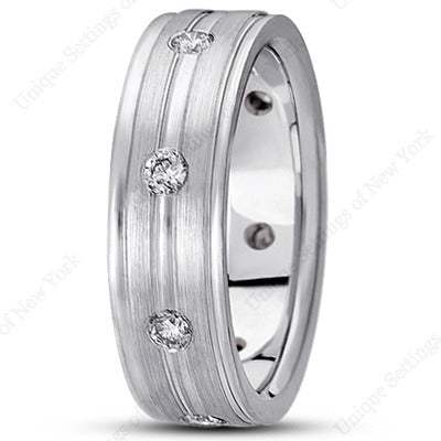 Mens Classic Round Cut Diamond Wedding Band  - DB1007