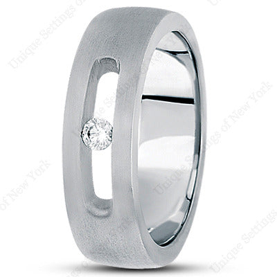 Mens Classic Round Cut Single Channel Set Diamond Wedding Band  - DB1081-RD