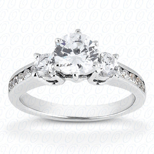 Round Center Set Semi Mount Diamond Engagement Ring - ENR6332