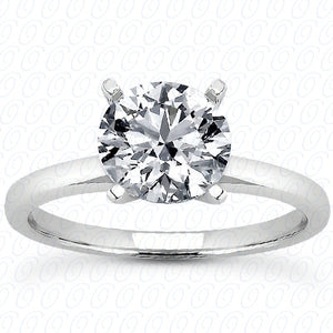 Round Center Set Solitaire Diamond Engagement Ring - ENR8099