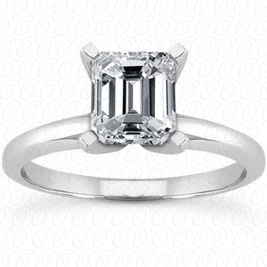 Emerald Center Set Diamond Solitaire Engagement Ring - ENR8130
