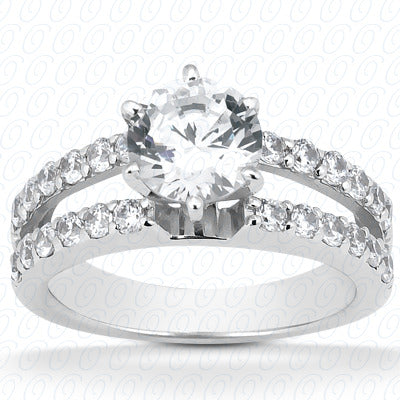 Round Center Set Split Shank Diamond Engagement Ring - ENR8335