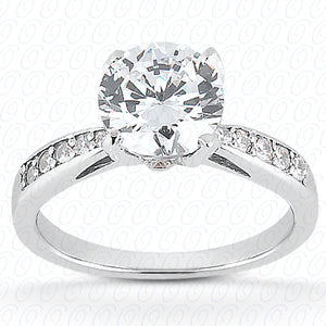 Round Center Set Semi Mount Diamond Engagement Ring - ENR8596