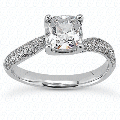 Cushion Center Set Semi Mount Diamond Engagement Ring - ENR9151