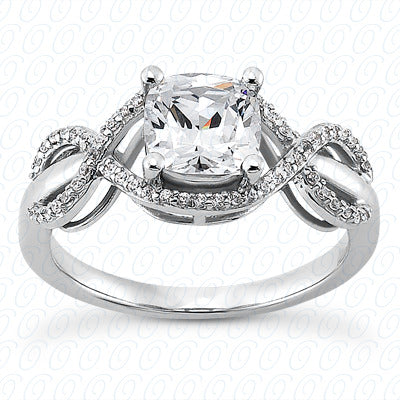 Cushion Center Set Diamond Halo Engagement Ring - ENR9157