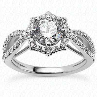 Round Center Set Halo Diamond Engagement Ring - ENR9317