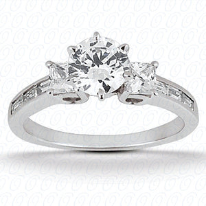 Round Center Cut Semi Mount Setting Diamond Engagement Ring - ENS1022-A