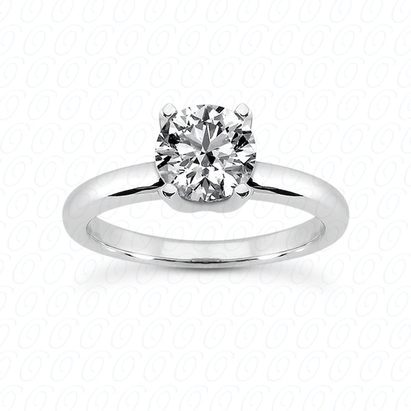 Round Center 4 Prong Solitaire Diamond Engagement Ring - ENS1486-A
