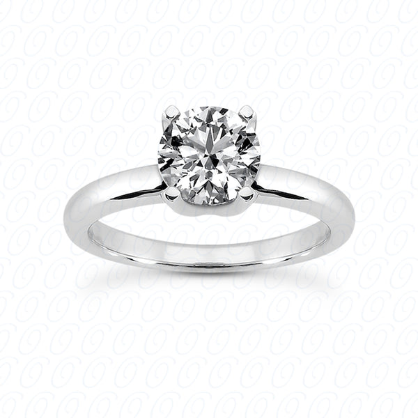 Round Center 4 Prong Solitaire Diamond Engagement Ring - ENS1486-A