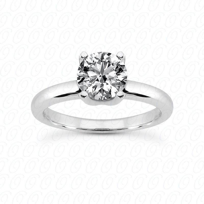 Round Center 4 Prong Solitaire Diamond Engagement Ring - ENS1486-A