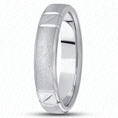 Mens Basic Diamond Carved Wedding Band  - M242