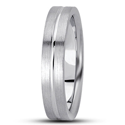 Mens Basic Simple Carved Wedding Band  - M257