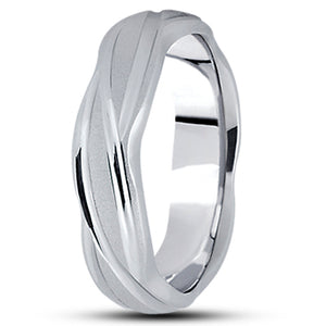 Mens Fancy Carved Diamond Cut Wedding Band  - M624