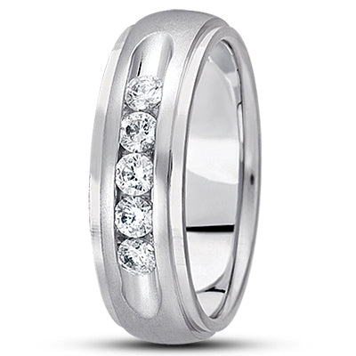 Mens Classic Diamond Wedding Band  - MC102-7-RD