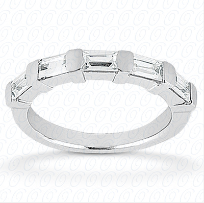 Baguette Bar Set Wedding Band 14k Gold  - WB819