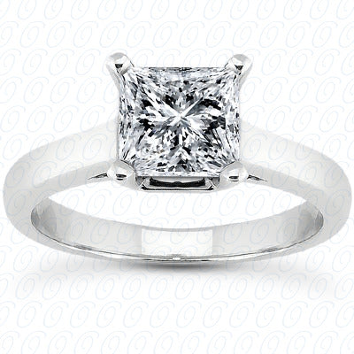 Women's Princess Cut Diamond Engagement Ring Solitaire Setting