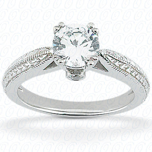 Round Center Set Solitaire Diamond Engagement Ring - ENR8917