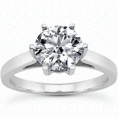 Women's Round Center Cut Diamond Six Prong Diamond Engagement Ring Setting-ENR8932