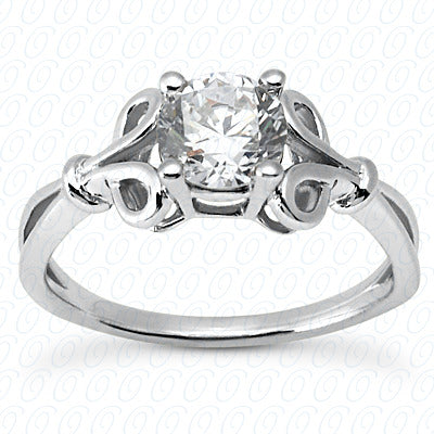 Round Center Set Brilliant Solitaire Diamond Engagement Ring - ENR9173