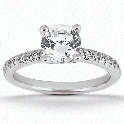 Round Center Pavé Diamond Engagement Ring - ENS1087-A