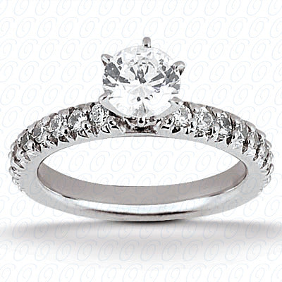 Round Center V Split Set Diamond Engagement Ring - ENS1202-A